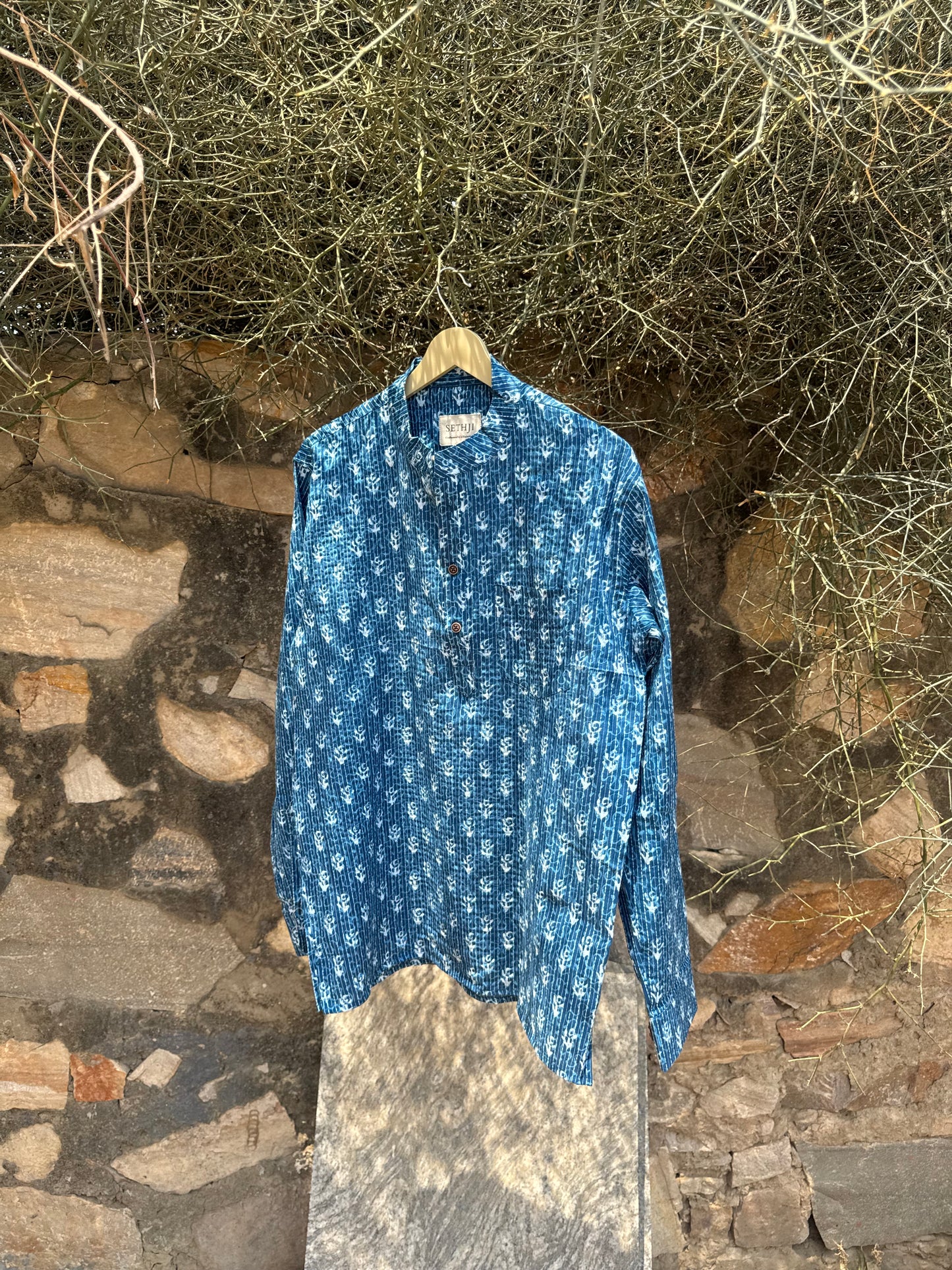 The Indigo Kantha Short Kurta