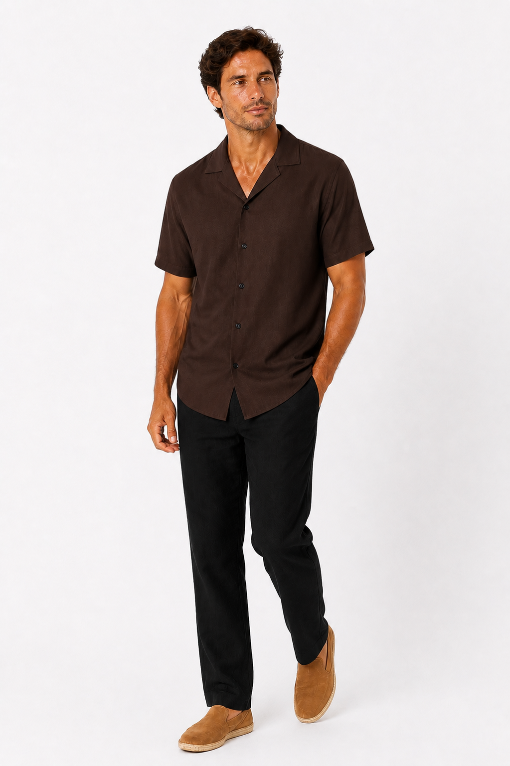 The Mocha brown linen Shirt