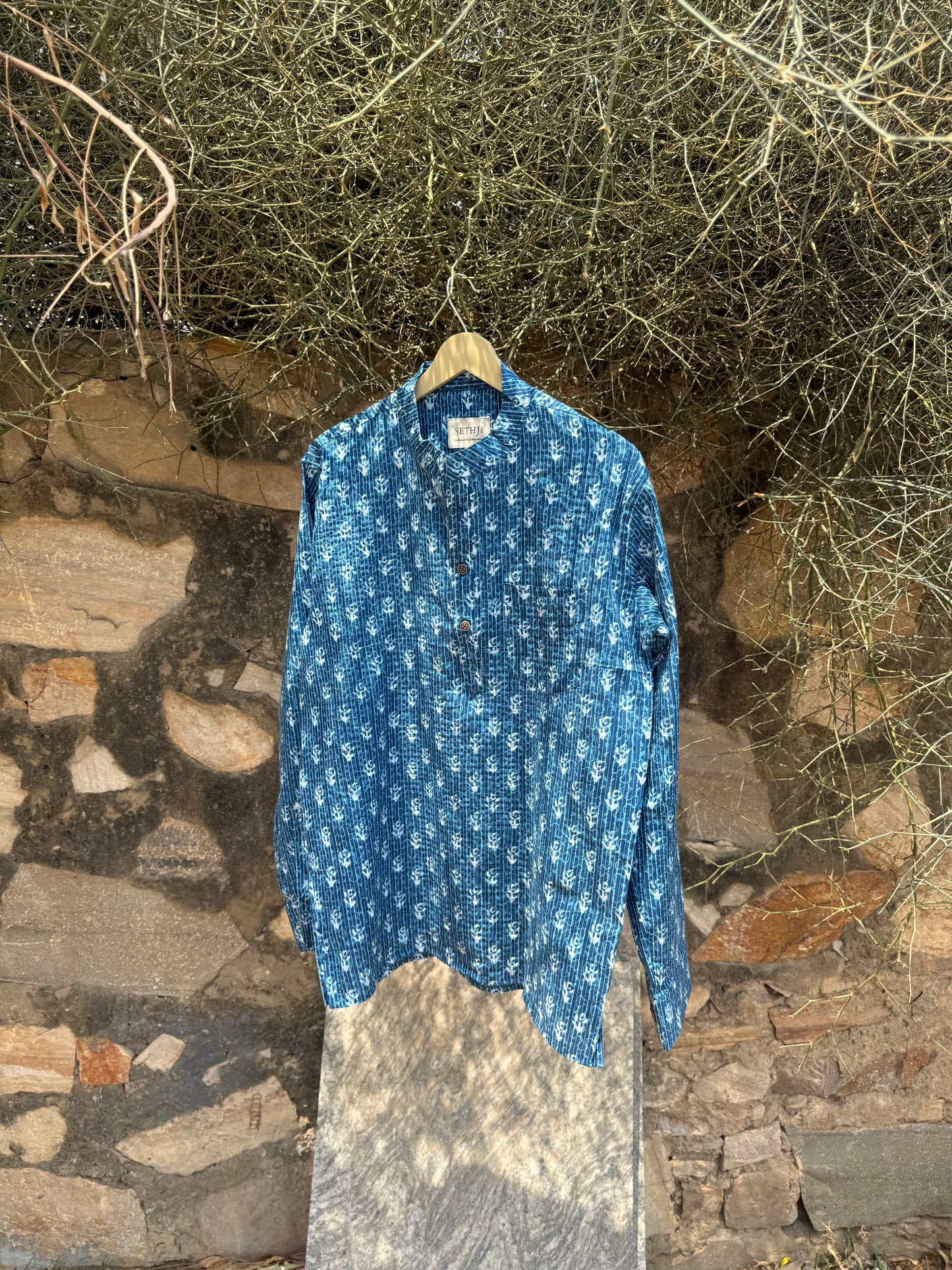 The Indigo Kantha Short Kurta