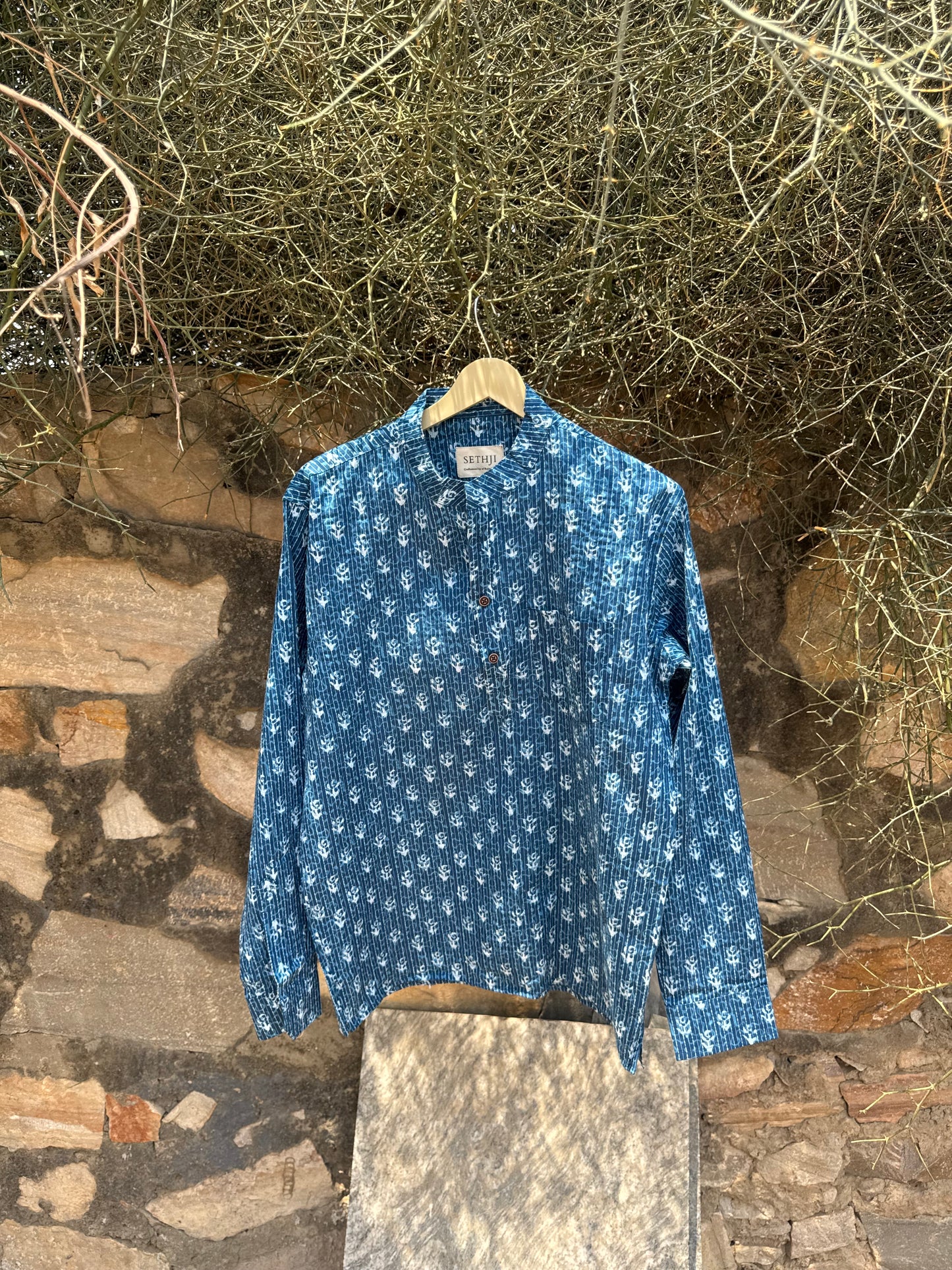 The Indigo Kantha Short Kurta
