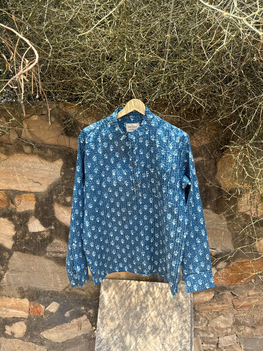 The Indigo Kantha Short Kurta