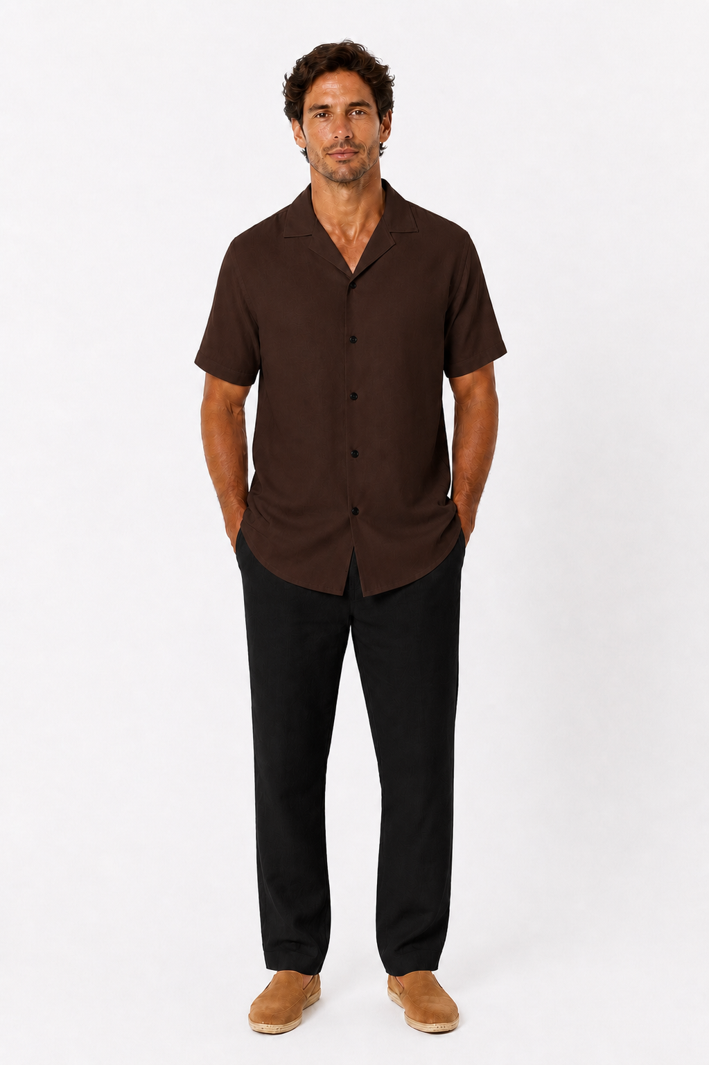 The Mocha brown linen Shirt