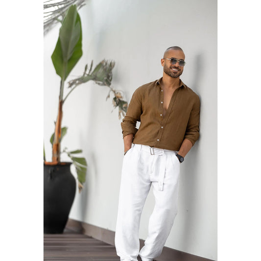 The Chestnut Linen Shirt.