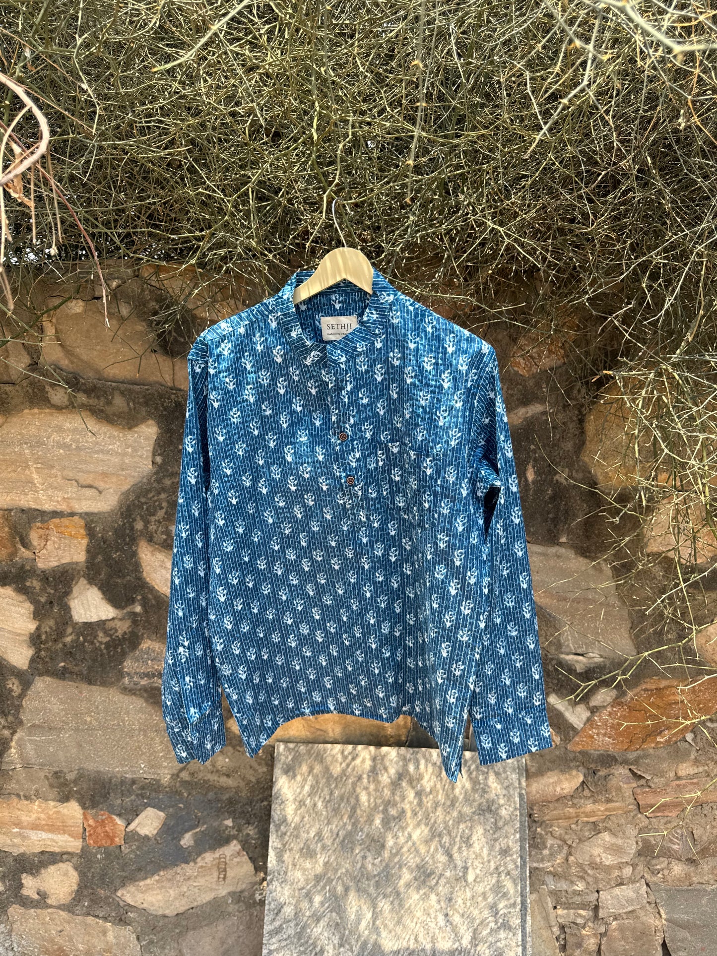 The Indigo Kantha Short Kurta