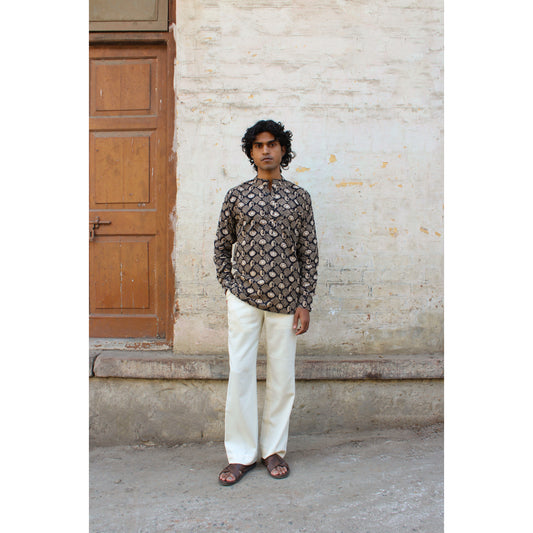 The Black Omkar Short Kurta