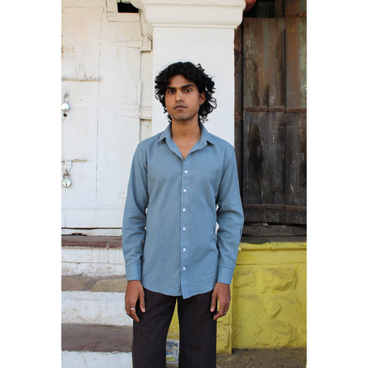 The Steel blue Kantha Shirt
