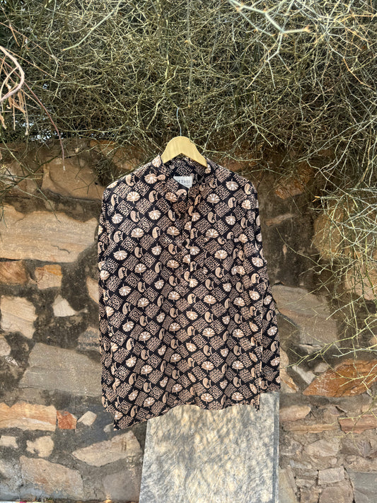 The Black Omkar Short Kurta