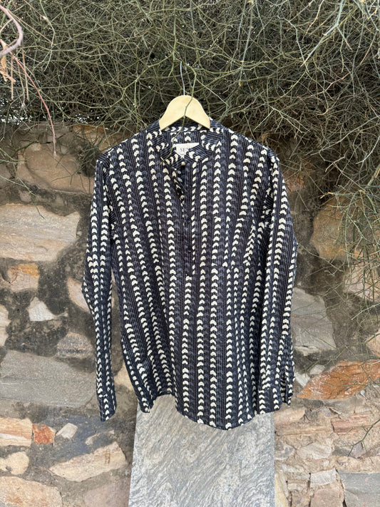 The Black Kantha Short Kurta