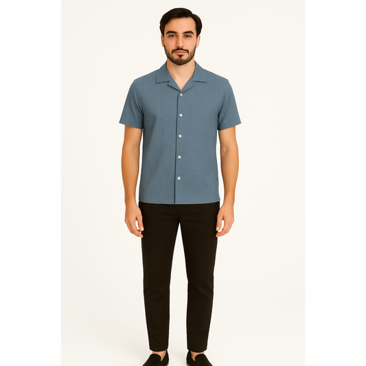 The Sage Indigo Linen Shirt