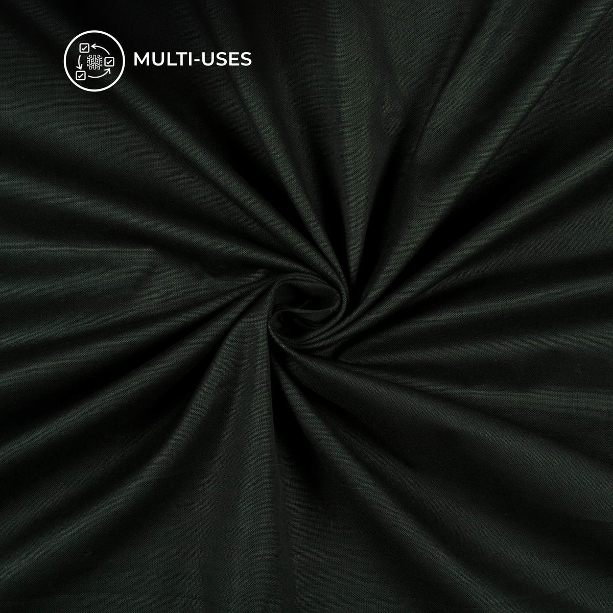 Black Plain Cotton Flex Fabric