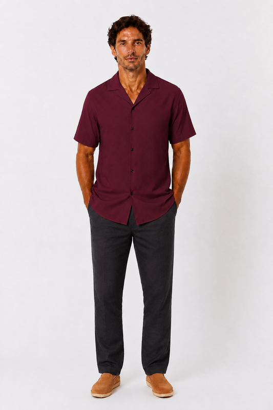 The Wine Cuban Linen Shirt