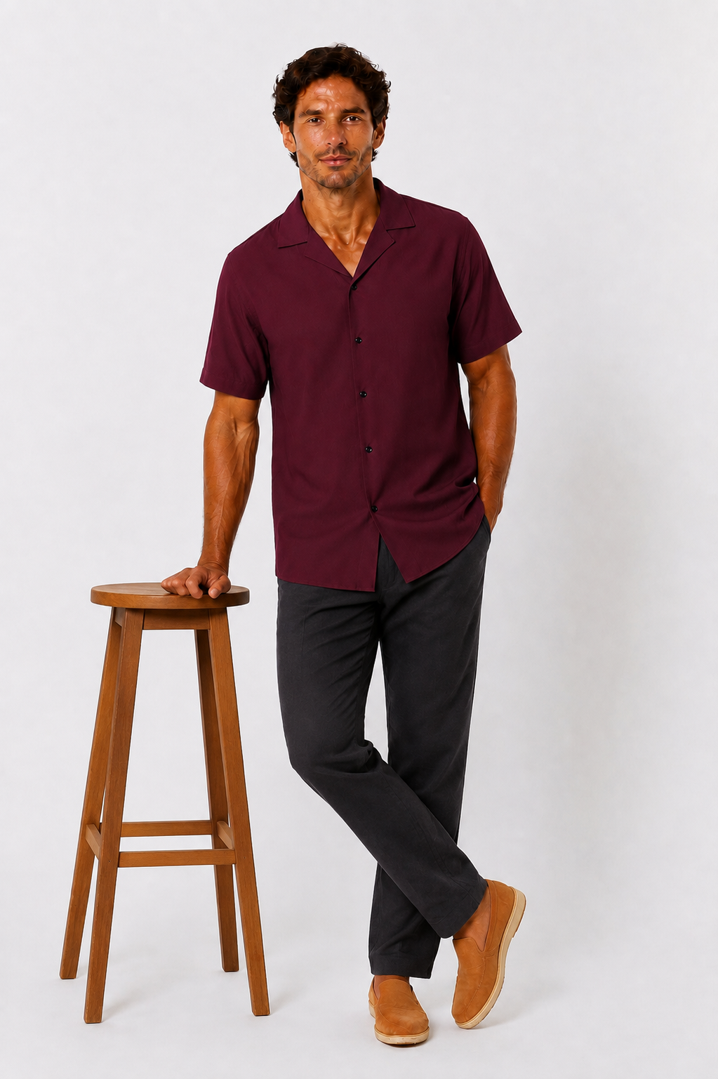 The Wine Cuban Linen Shirt