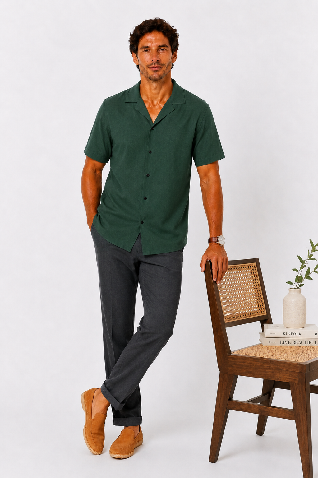 The Dark Green Cuban Linen Shirt