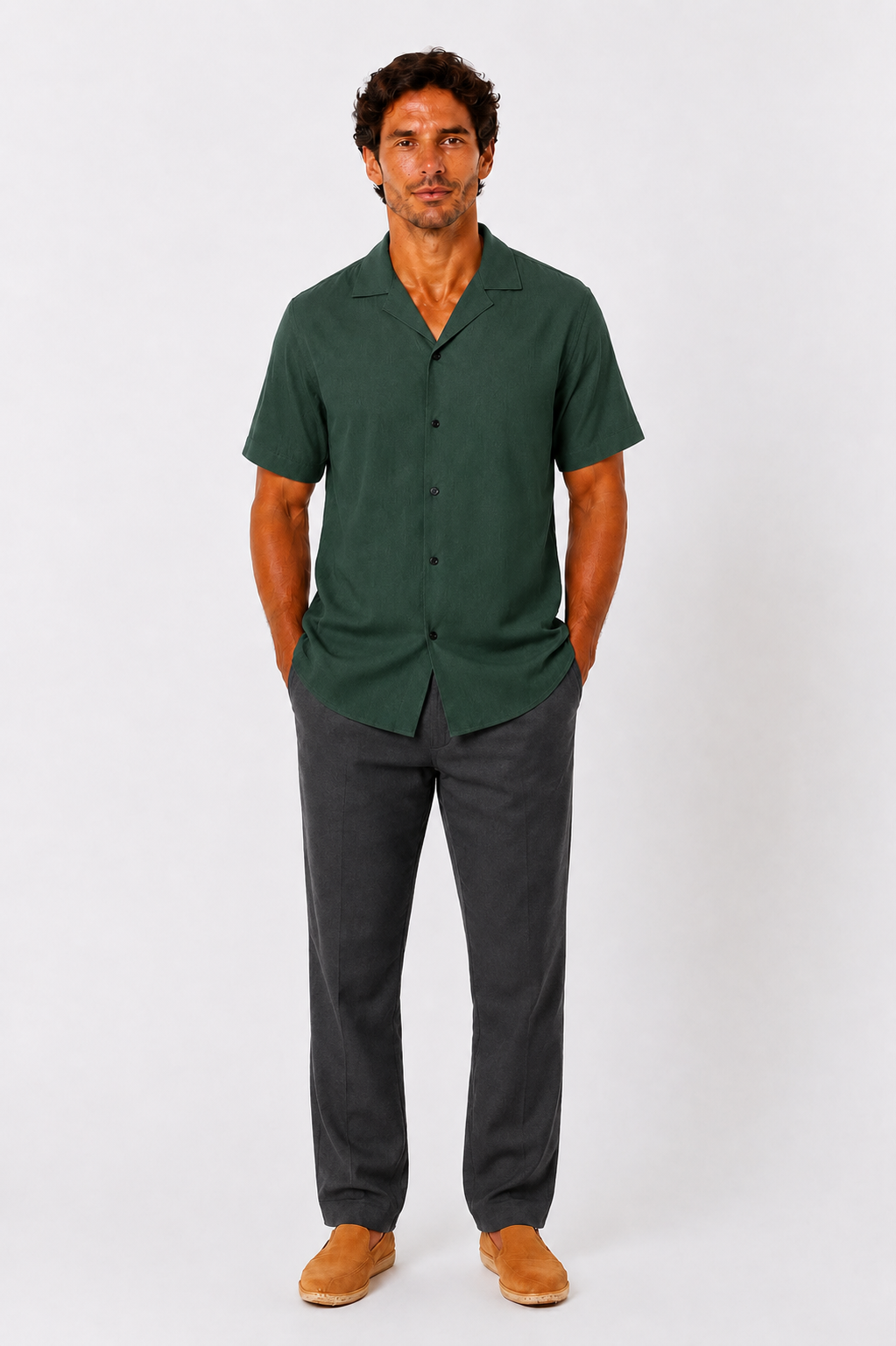 The Dark Green Cuban Linen Shirt