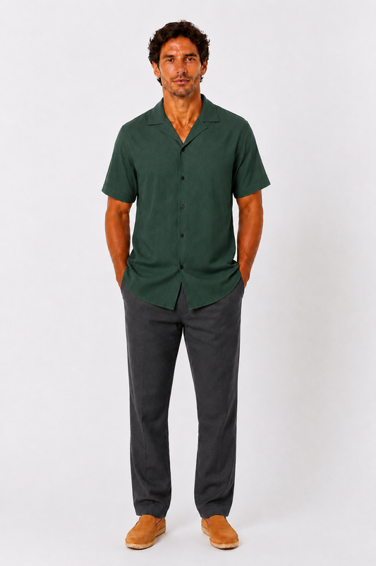 The Dark Green Cuban Linen Shirt