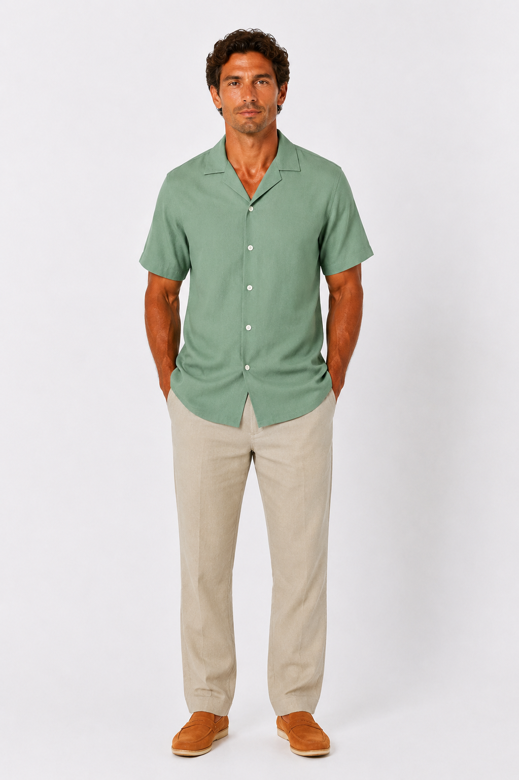 The Sage Green Cuban Linen Shirt