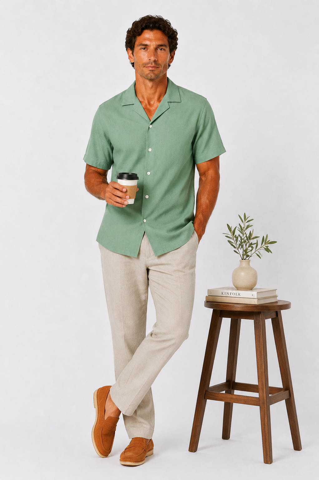 The Sage Green Cuban Linen Shirt