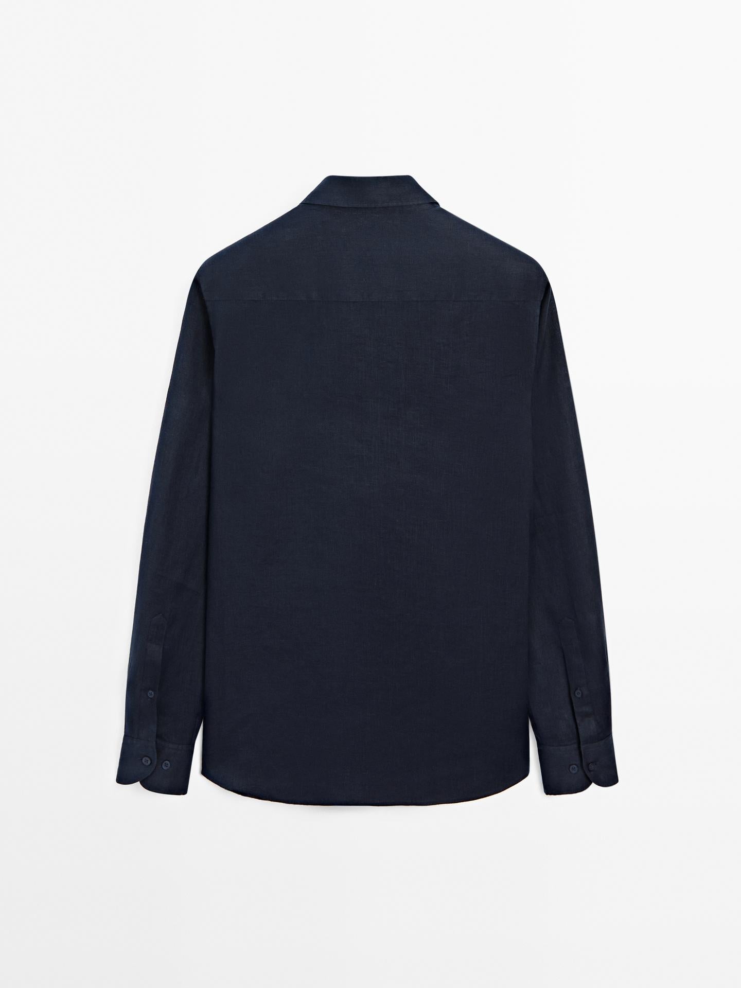 The Navy Blue Linen Shirt.